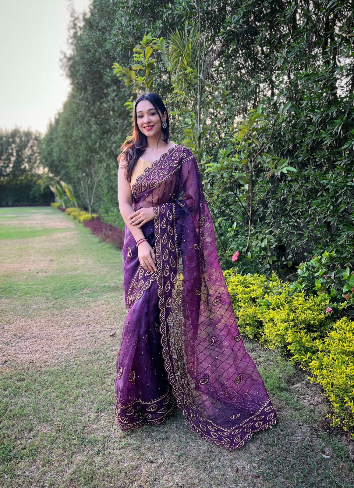 Anisha Embroidery Worked Party Wear Sarees Catalog
